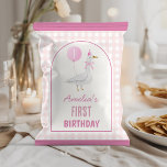 Pink Silly Goose Girl Birthday Chip Bag Wrapper<br><div class="desc">Add a playful touch to your party treats with our Pink Silly Goose Girl Birthday Chip Bag Wrapper! Featuring a cute goose holding a balloon, accented with pink bow and a charming pink gingham background, these wrappers transform ordinary snack bags into adorable party favors. Perfect for a goose-themed or girly...</div>