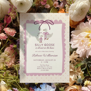Pink Silly Goose Girls Baby Shower Invitation