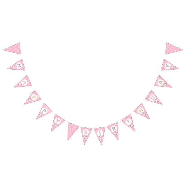 Pink Silly Goose-Happy Birthday Bunting Flags (All)