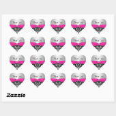 Pink, Silver, and Black Damask Thank You Sticker (Sheet)