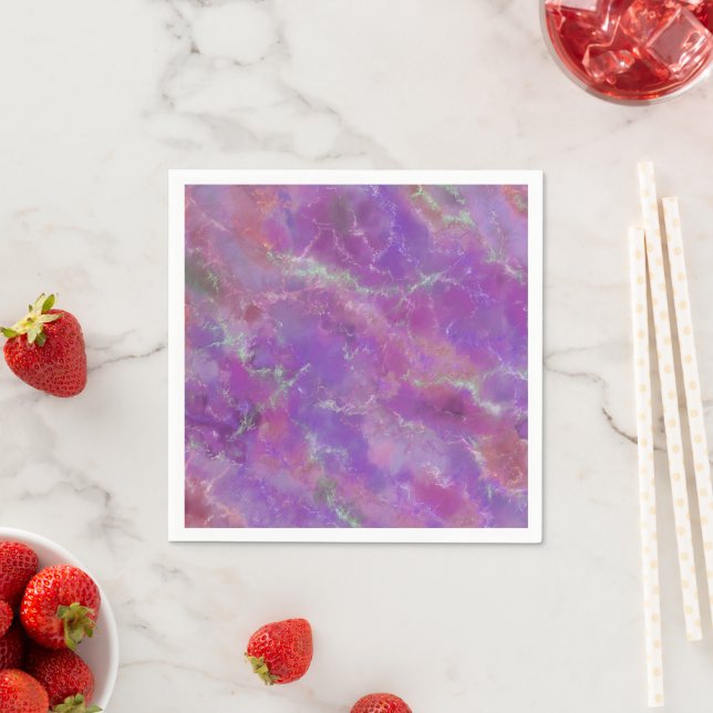 Pink, Silver and Purple Marble  Napkins (Insitu)