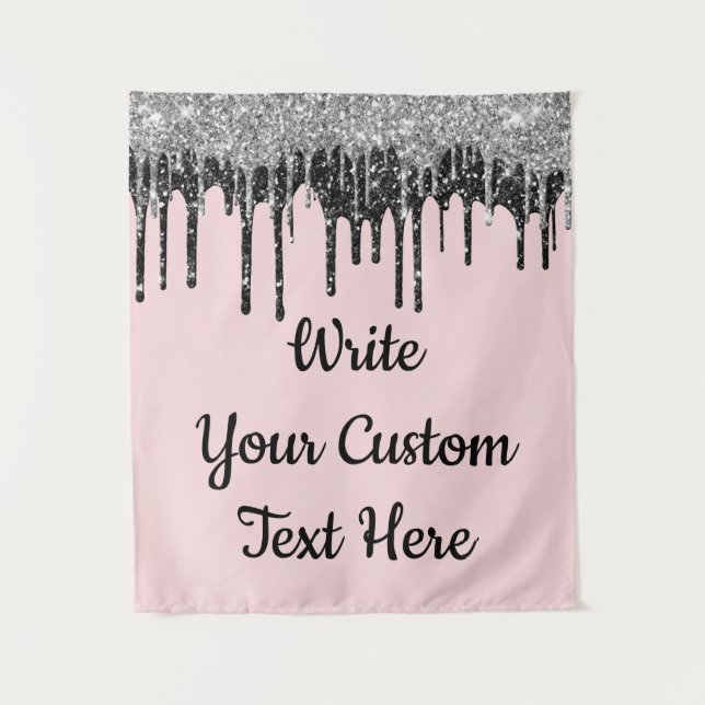Pink Silver Anniversary Backdrop Birthday Prop (Front)
