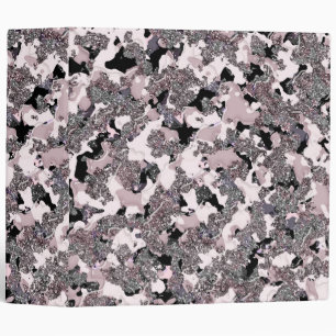 Pink Silver & Black Beauty Spill Glam Gloss Girly 3 Ring Binder