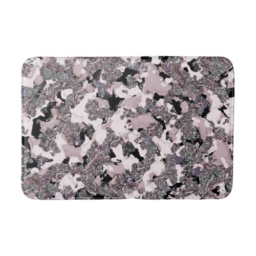 Pink Silver  Black Beauty Spill Glam Gloss Girly Bath Mat