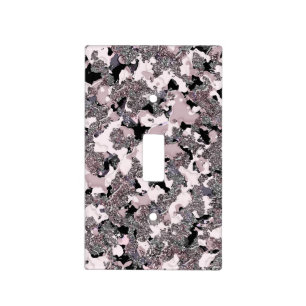 Pink Silver & Black Beauty Spill Glam Gloss Girly Light Switch Cover