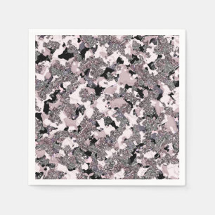 Pink Silver & Black Beauty Spill Glam Gloss Girly Napkins