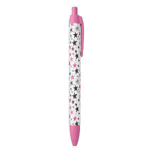 Pink Silver Black Stars Pen