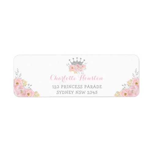Pink Silver Crown Royal Princess Blush Floral Label