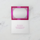 Pink, Silver Floral, Hearts Wedding Thank You Card (Inside)