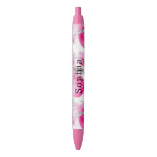 Pink Silver Glam Abstract Circles Pen