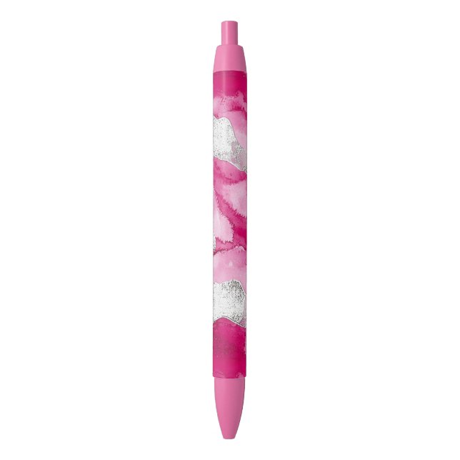 Pink Silver Glam Abstract  Pen (Front Vertical)