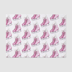Pink Silver Glam Ice Skates Christmas  Tissue Paper
