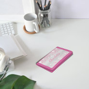 Pink Silver Glitter Dust Monogram Name Girl Trifold Wallet at Zazzle