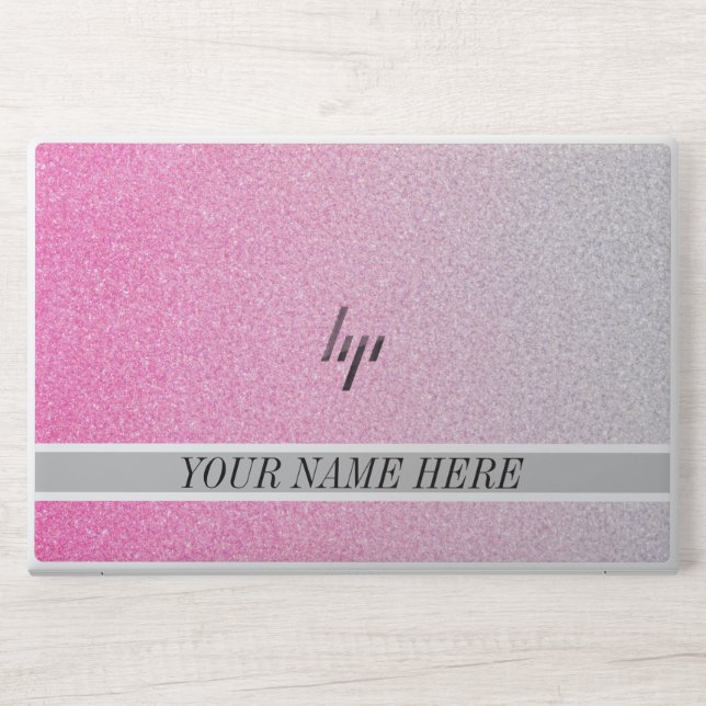 Pink & Silver Glittery Gradient  EliteBook 850 G5/ HP Laptop Skin (Front)