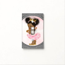 Pink Silver & Gold Glitter Princess Vintage Baby Light Switch Cover