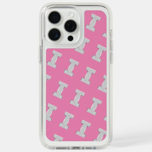 Pink Silver Letter I iPhone 15 Pro Max Case