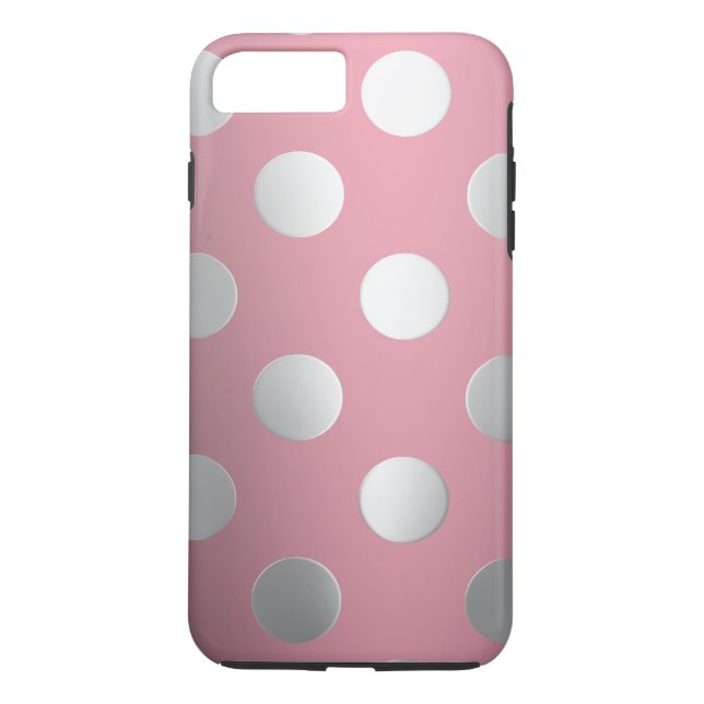 Pink, Silver Polka Dots Case-Mate iPhone Case (Back)