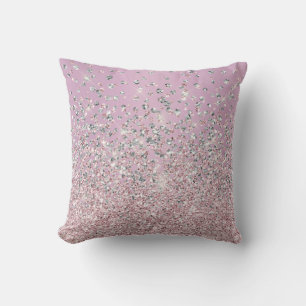 Pink Silver Pretty Sparkle MoJo Pillow