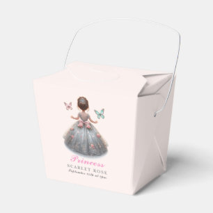 Pink silver princess gown Fairytale birthday party Favor Boxes