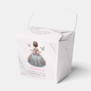 Pink silver princess gown Fairytale birthday party Favor Boxes