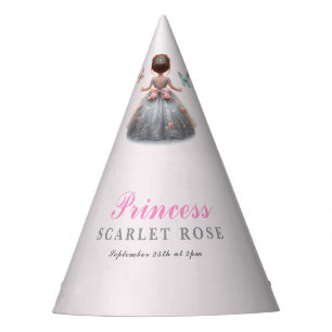 Pink silver princess gown Fairytale birthday party Hat