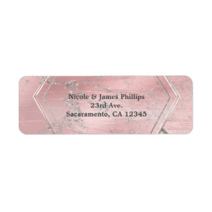 Pink & Silver Satin Sparkle Glam Chic Party Label
