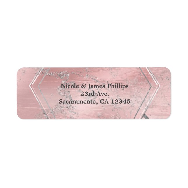 Pink & Silver Satin Sparkle Glam Chic Party Label (Front)