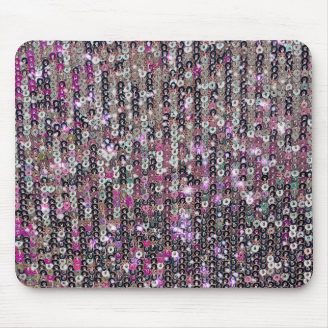 Pink silver sequins | sparkle pattern mouse pad (Front)