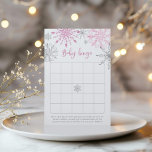 Pink silver snowflakes baby shower bingo game<br><div class="desc">Pink silver snowflakes baby shower bingo game
Matching items are available.</div>