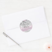Pink Silver Sparkle Masquerade Quinceanera Sticker (Envelope)