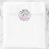 Pink Silver Sparkle Masquerade Quinceanera Sticker (Bag)