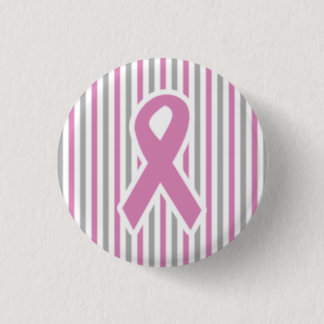 Pink & Silver Stripes custom button