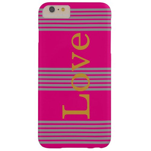 Pink Silver Stripes Personalized Barely There iPhone 6 Plus Case