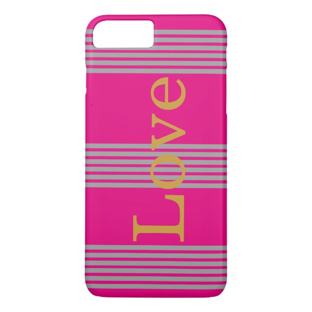 Pink Silver Stripes Personalized Case-Mate iPhone Case (Back)