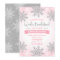 Pink Silver Winter ONEderland 1st Birthday Invite