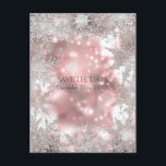 Pink Silver Winter Wonderland Snowflake Event Announcement Postcard<br><div class="desc">Pink Silver Winter Wonderland Snowflake Event Postcard. Matching items in my store. Customize for any event.</div>