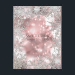 Pink Silver Winter Wonderland Snowflake Event Announcement Postcard<br><div class="desc">Pink Silver Winter Wonderland Snowflake Event Postcard. Matching items in my store. Customize for any event.</div>