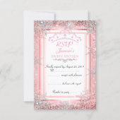 Pink Silver Winter Wonderland Sweet 16 Party RSVP Invitation (Front)