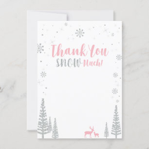 Pink & Silver Winter Wonderland Thank You Card