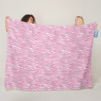 Pink Silver Zebra   Fleece Blanket by peacefuldreams at Zazzle