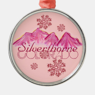 Pink Silverthorne Colorado snowflake ornament