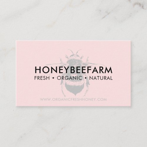 Pink simple Bumble Bee Apiary Honey Business Card