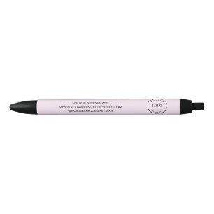 Pink Simple Business logo and contact info Custom  Pen