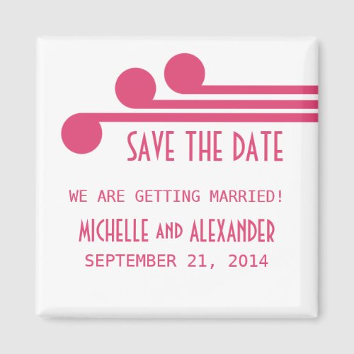 Pink Simple Deco Chic Save the Date Magnet