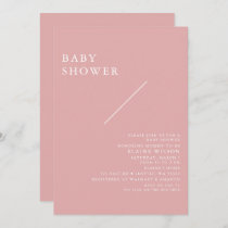 Pink Simple Elegant Modern Baby Shower Invitation