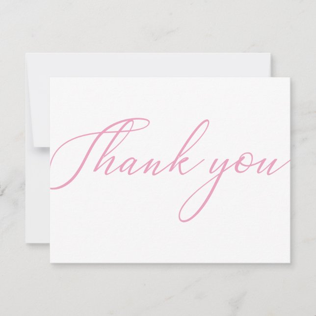 Pink Simple Modern Business Package Thank You Card (Front)