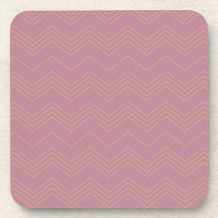 Pink, simple, modern, cool, trendy zigzag pattern beverage coaster