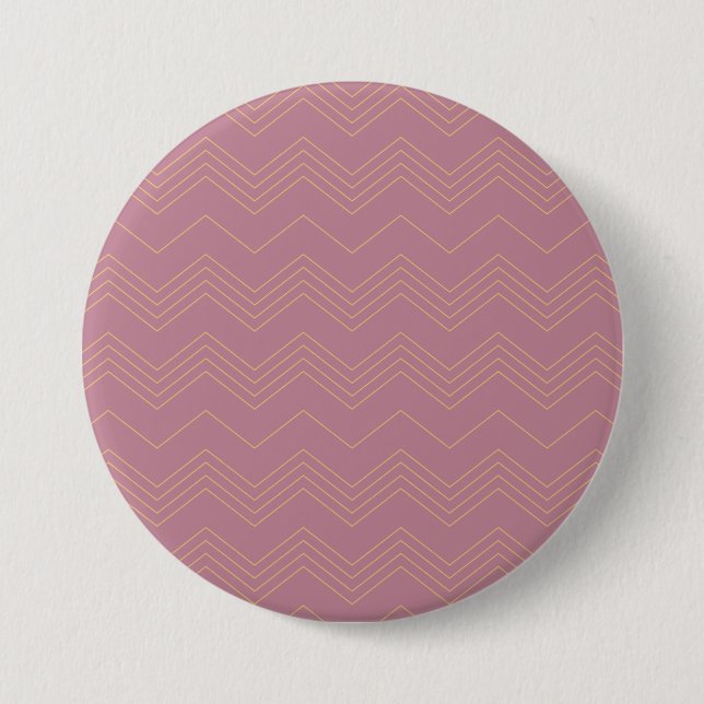 Pink, simple, modern, cool, trendy zigzag pattern button (Front)