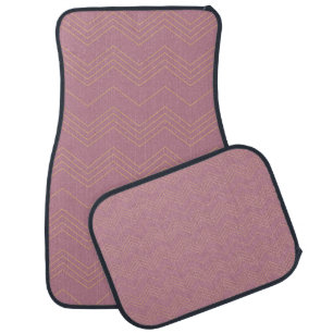 Pink, simple, modern, cool, trendy zigzag pattern car floor mat