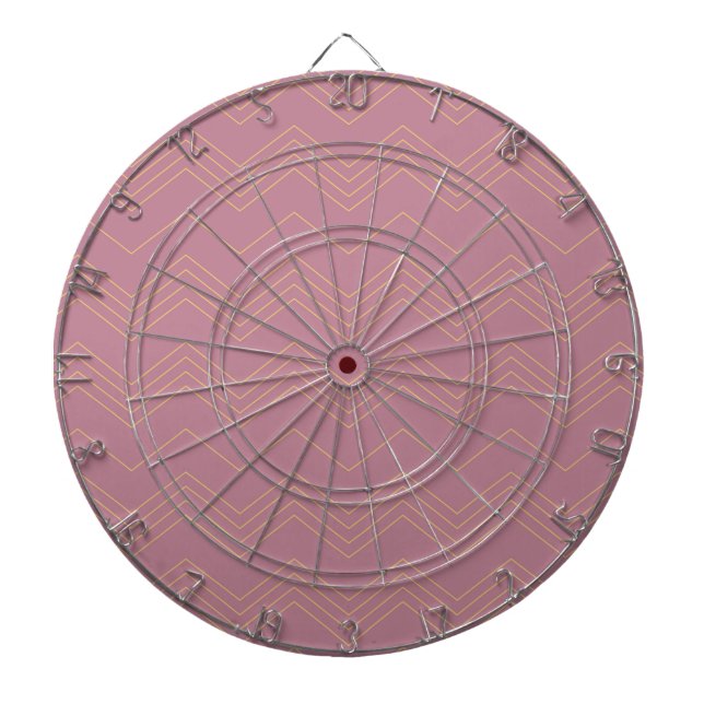 Pink, simple, modern, cool, trendy zigzag pattern dart board (Front)